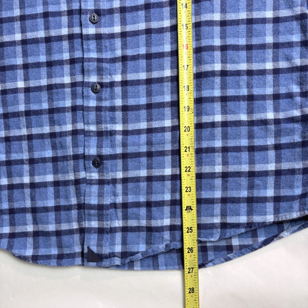 UNTUCKit Caylise Slim Fit Flannel Shirt Mens Large Blue Plaid Cotton 40345 - Picture 6 of 11